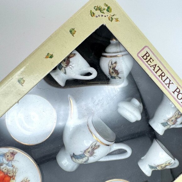Beatrix Potter Reutter Porcelain Germany Vintage 10 Piece Mini Tea Set NIB - Picture 6 of 14